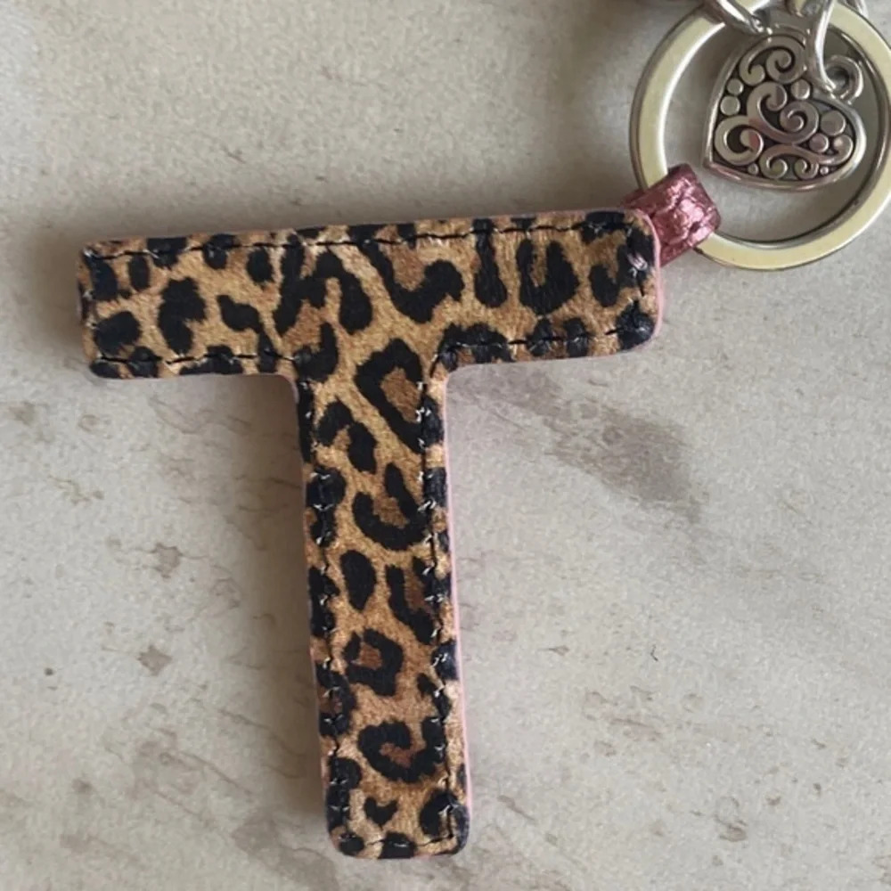 Brighton Monogram Pink "T" Bag Key Fob - Picture 2 of 2